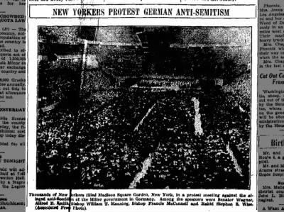 NEW YORKERS PROTEST GERMAN ANTI-SEMITISM