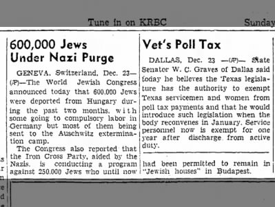 600,000 Jews Under Nazi Purge